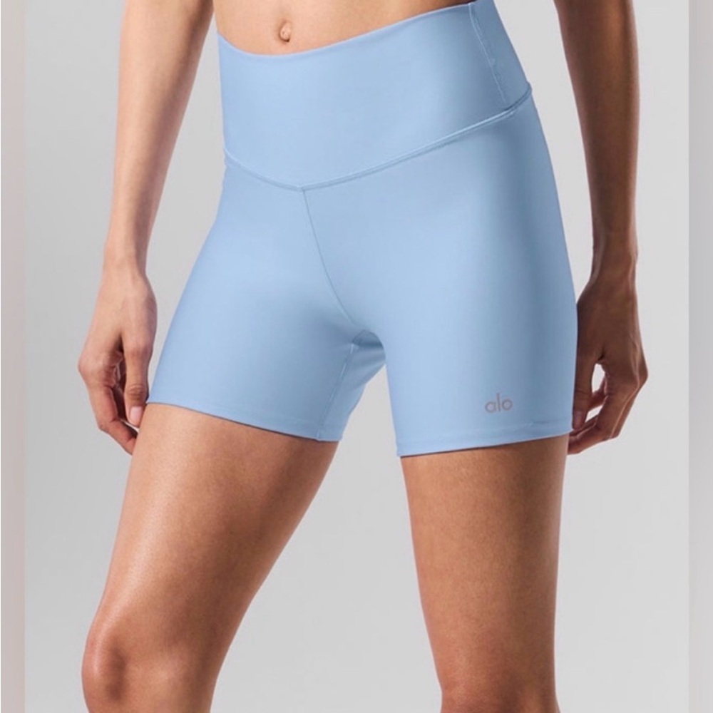 ALO Yoga Sky Blue Bike Shorts